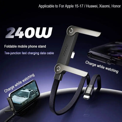 2-in-1 Invisible Holder Charger Cable with Stand (240W Fast Charging Stand) - Outsmart