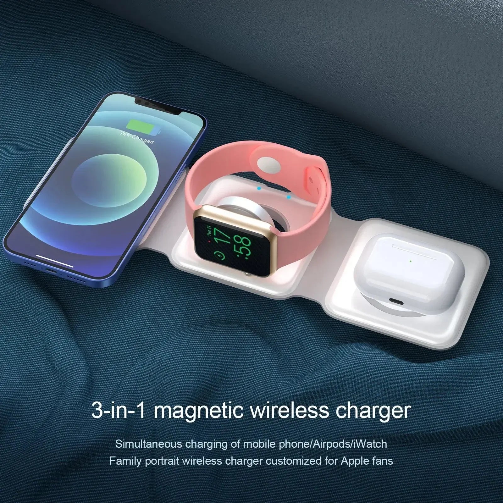 3-in-1 Magnetic Folding Wireless Charger | Outsmart Power-Link - Outsmart