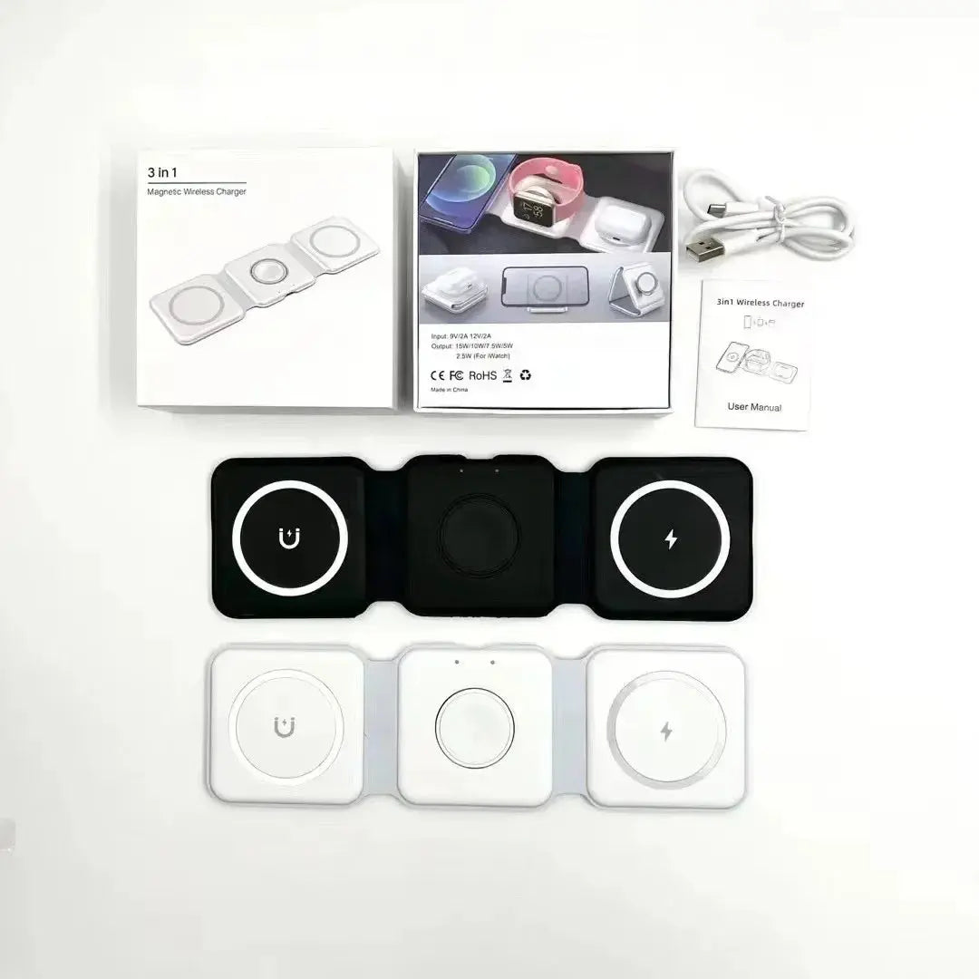 3-in-1 Magnetic Folding Wireless Charger | Outsmart Power-Link - Outsmart