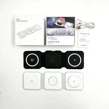 3-in-1 Magnetic Folding Wireless Charger | Outsmart Power-Link - Outsmart