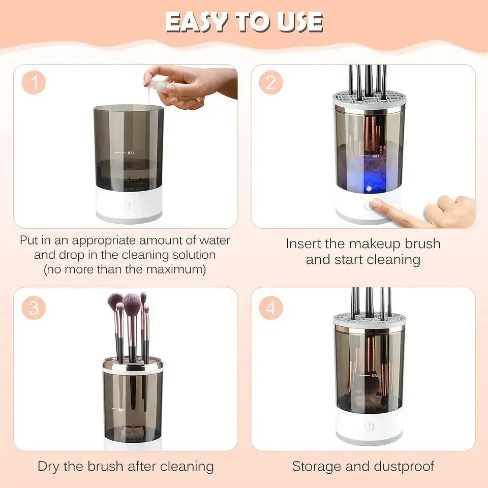 Electric brush cleaner with drying feature and storage - United Kingdom