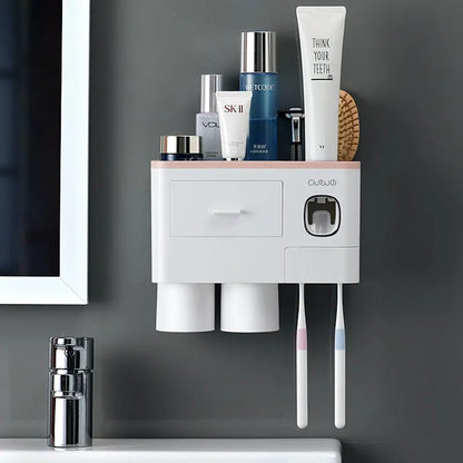 Bathroom Organizer Set Toothbrush 4 Cup Holder - Outsmart