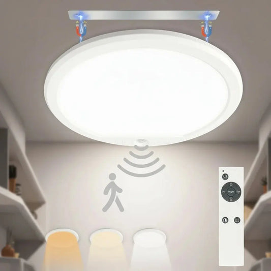 Ceiling Light USB Rechargeable 3Colors Dimmable Remote Control Wireless LED Flush Mount Ultrathin Motion Sensor Ceiling Lamp eprolo