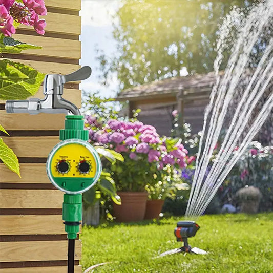 Outdoor plastic garden hose equipped with electronic automatic irrigation timer - Outsmart