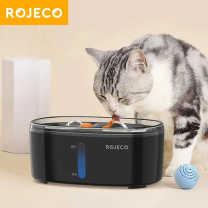 Automatic Pet Water Fountain Dual bowls Wireless Pet Water Dispenser for Dog Cat Smart Drinker Multiple Pets (Black) - Outsmart