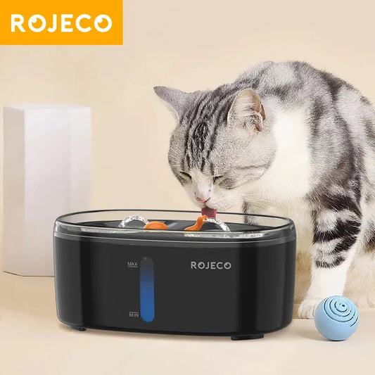 Automatic Pet Water Fountain Dual bowls Wireless Pet Water Dispenser for Dog Cat Smart Drinker Multiple Pets (Black) - Outsmart