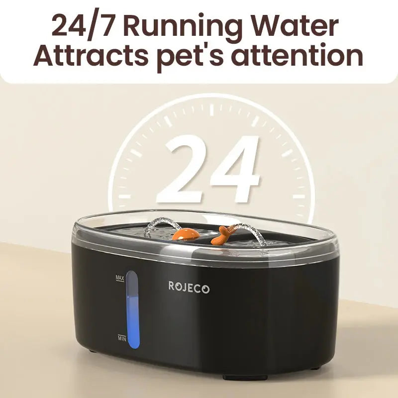Automatic Pet Water Fountain Dual bowls Wireless Pet Water Dispenser for Dog Cat Smart Drinker Multiple Pets (Black) - Outsmart