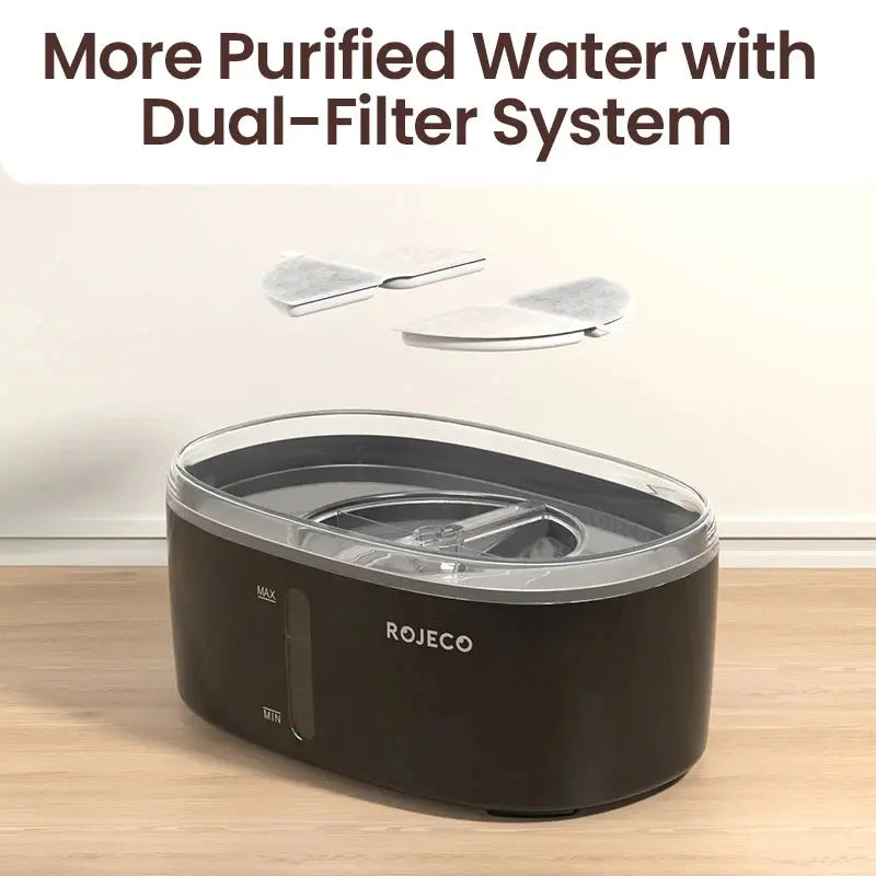 Automatic Pet Water Fountain Dual bowls Wireless Pet Water Dispenser for Dog Cat Smart Drinker Multiple Pets (Black) - Outsmart