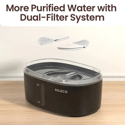 Automatic Pet Water Fountain Dual bowls Wireless Pet Water Dispenser for Dog Cat Smart Drinker Multiple Pets (Black) - Outsmart