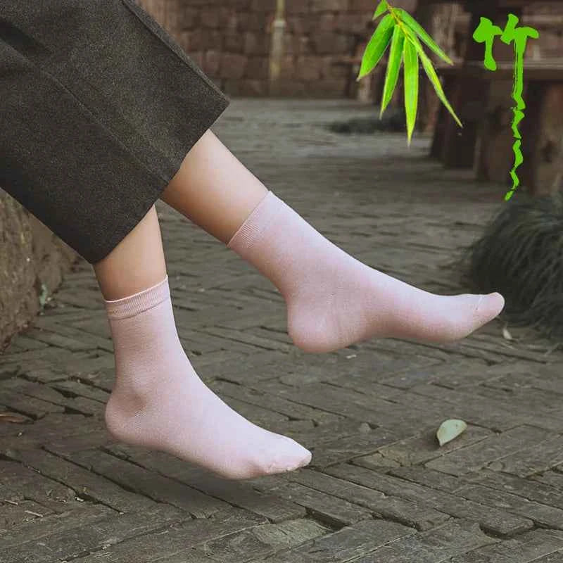 5 /10 Pairs Spring Women's Harajuku Solid  Thin Candy Color Colorful Bamboo Fiber Socks