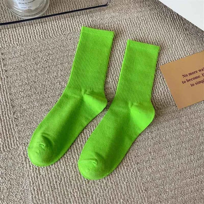 33 Colors Summer Cotton Soft Socks Happy Colorful Women's Mid-tube Stocking Fashion Trend Red Green Ankle Sox Autumn Hosiery