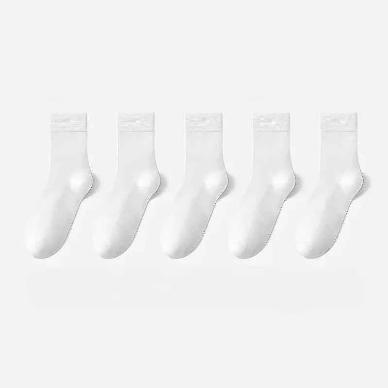 5 /10 Pairs Spring Women's Harajuku Solid  Thin Candy Color Colorful Bamboo Fiber Socks