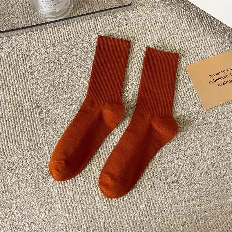 33 Colors Summer Cotton Soft Socks Happy Colorful Women's Mid-tube Stocking Fashion Trend Red Green Ankle Sox Autumn Hosiery