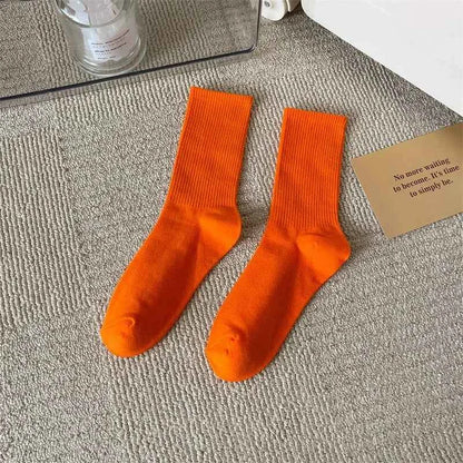 33 Colors Summer Cotton Soft Socks Happy Colorful Women's Mid-tube Stocking Fashion Trend Red Green Ankle Sox Autumn Hosiery