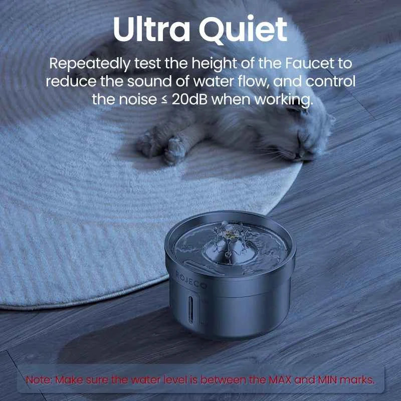 Stainless Steel Pet Water Fountain | 2L Ultra-Quiet Stainless Steel Cat Water Fountain