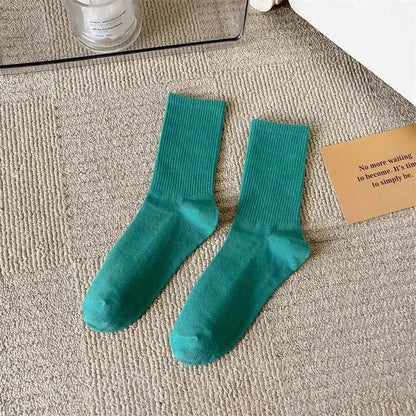 33 Colors Summer Cotton Soft Socks Happy Colorful Women's Mid-tube Stocking Fashion Trend Red Green Ankle Sox Autumn Hosiery