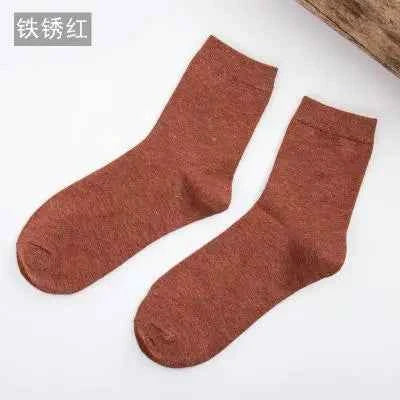 5 /10 Pairs Spring Women's Harajuku Solid  Thin Candy Color Colorful Bamboo Fiber Socks