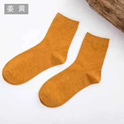 5 /10 Pairs Spring Women's Harajuku Solid  Thin Candy Color Colorful Bamboo Fiber Socks