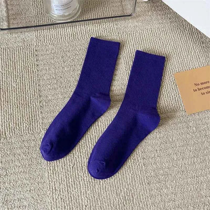 33 Colors Summer Cotton Soft Socks Happy Colorful Women's Mid-tube Stocking Fashion Trend Red Green Ankle Sox Autumn Hosiery