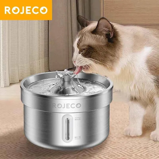Stainless Steel Pet Water Fountain | 2L Ultra-Quiet Stainless Steel Cat Water Fountain