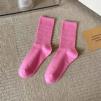 33 Colors Summer Cotton Soft Socks Happy Colorful Women's Mid-tube Stocking Fashion Trend Red Green Ankle Sox Autumn Hosiery