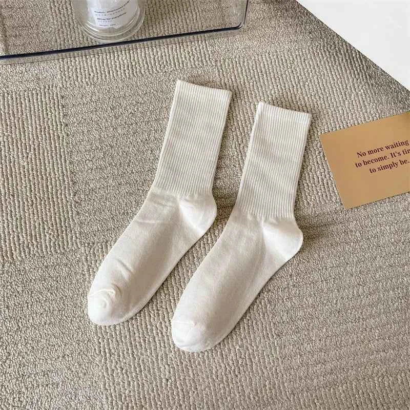 33 Colors Summer Cotton Soft Socks Happy Colorful Women's Mid-tube Stocking Fashion Trend Red Green Ankle Sox Autumn Hosiery