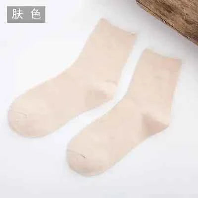 5 /10 Pairs Spring Women's Harajuku Solid  Thin Candy Color Colorful Bamboo Fiber Socks