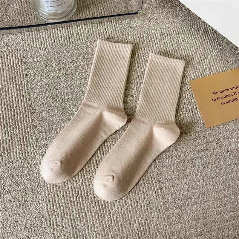 33 Colors Summer Cotton Soft Socks Happy Colorful Women's Mid-tube Stocking Fashion Trend Red Green Ankle Sox Autumn Hosiery