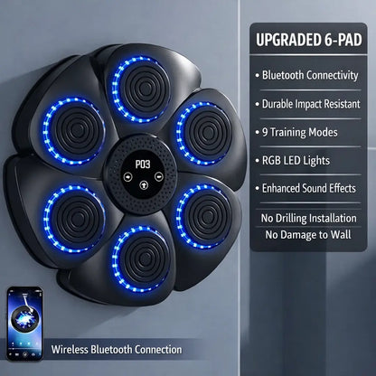 Smart Music Boxing Machine | Professional 6-Pad Wall Trainer for Stress Relief & Family Wellness - Outsmart