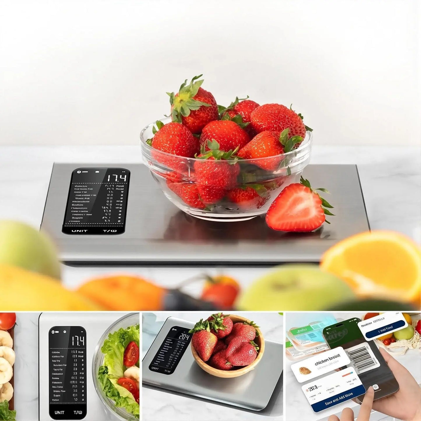 Smart Nutrition Scale for Healthy Living & Nutrition Mastery | 10kg Digital Food Scale with 19-Point Nutrient Analysis & App Hypersku