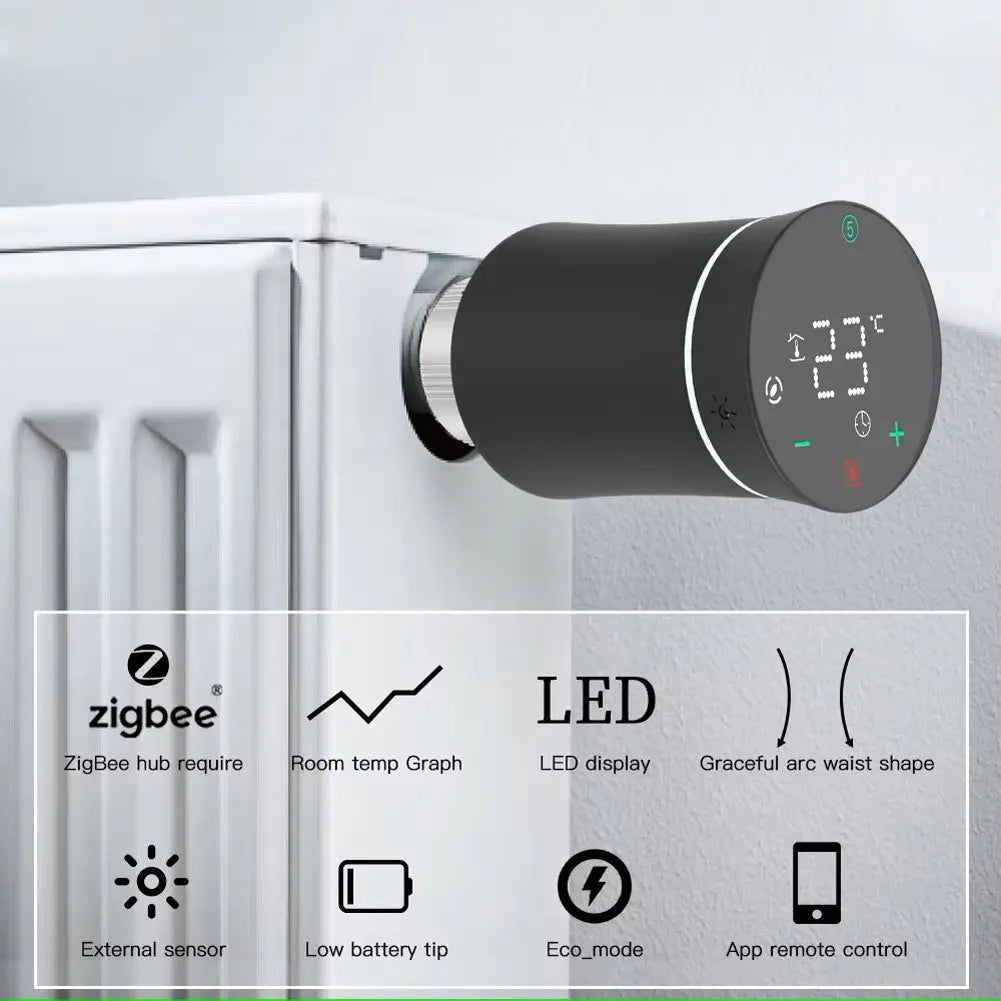 ZigBee art home thermostat heating valve app timing voice remote control intelligent temperature control switch Hypersku