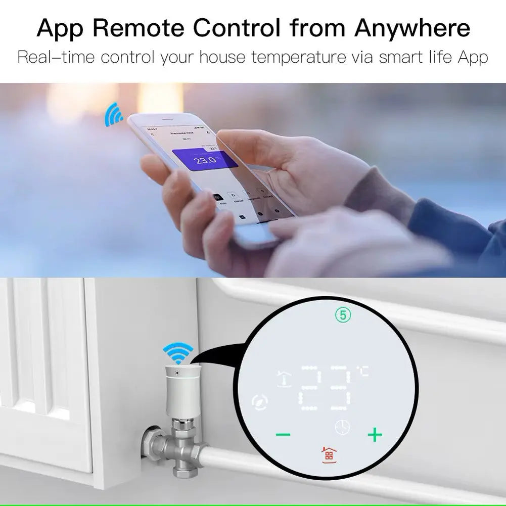 ZigBee art home thermostat heating valve app timing voice remote control intelligent temperature control switch Hypersku