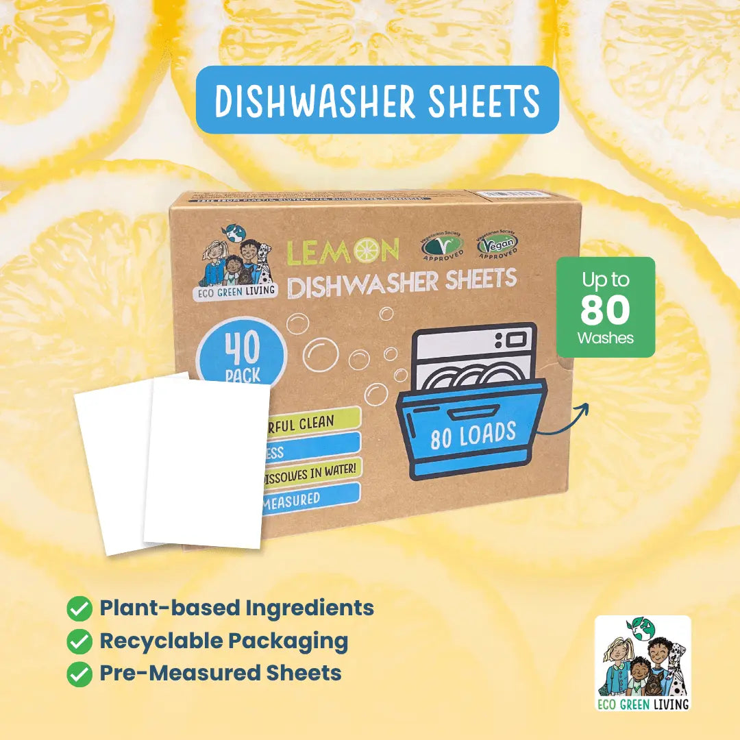 Effortless Essentials: The Clean Kitchen Edition for Eco Dishwasher Sheets Subscription  Lemon Scent | 2 Pack | 80 sheets - Outsmart