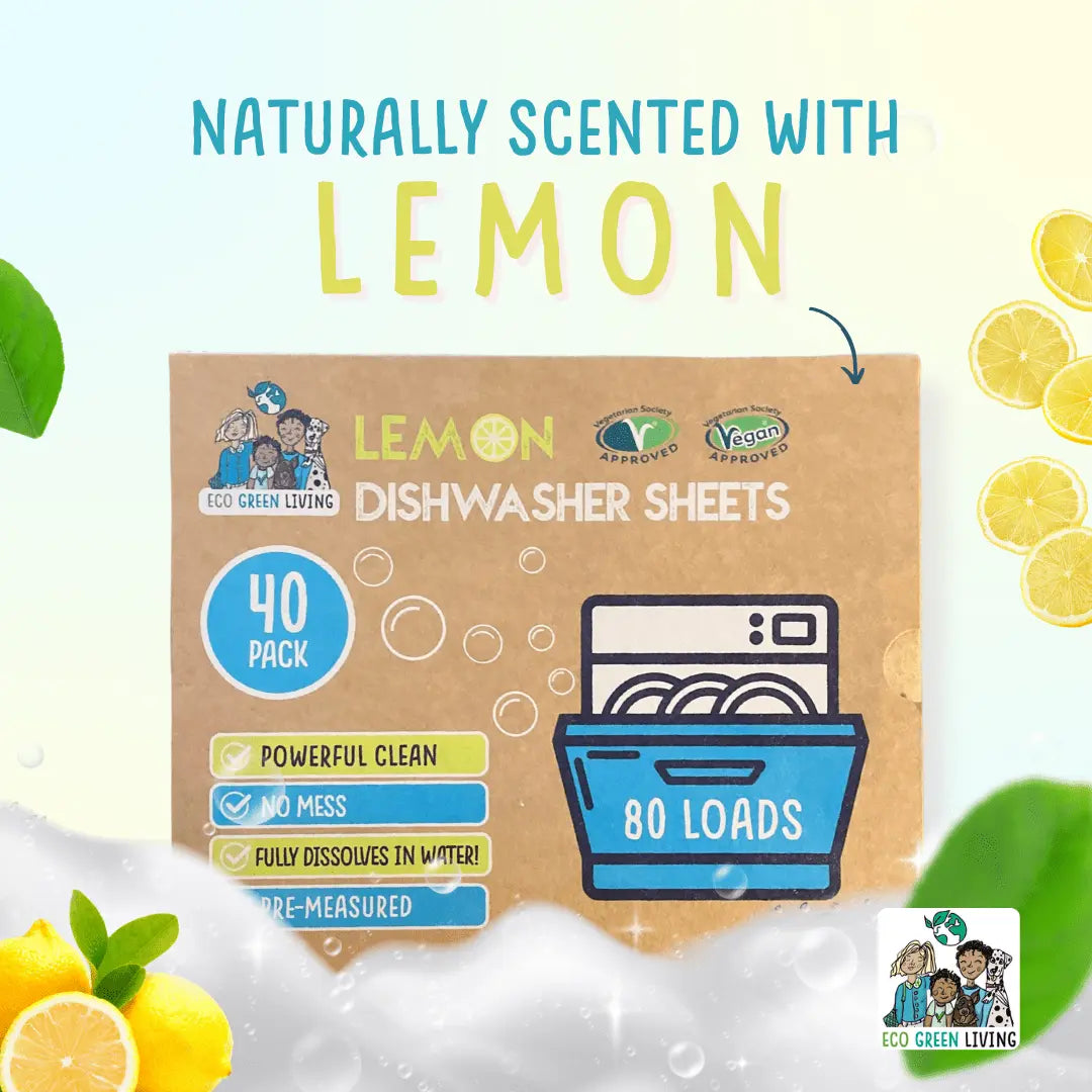 Effortless Essentials: The Clean Kitchen Edition for Eco Dishwasher Sheets Subscription  Lemon Scent | 2 Pack | 80 sheets - Outsmart