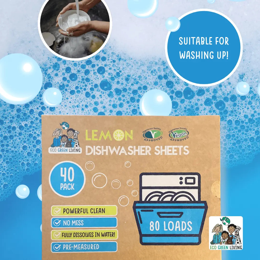 Effortless Essentials: The Clean Kitchen Edition for Eco Dishwasher Sheets Subscription  Lemon Scent | 2 Pack | 80 sheets - Outsmart